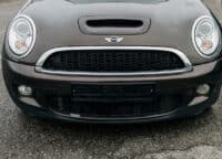 font view of MINI cooper grill and headlights
